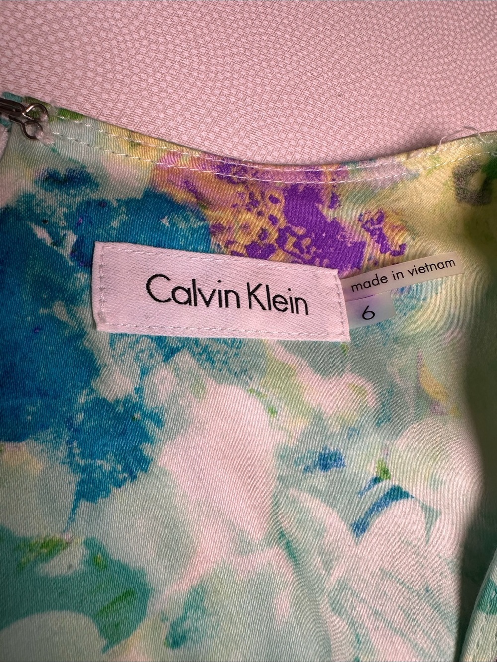 Calvin Klein Floral Sheath Dress Women’s Size 6 Cotton Stretch Midi - Picture 5 of 11